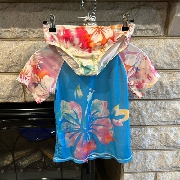 Sunshine Swing two piece girls swim suit with short sleeve top size 14 - Picture 1 of 8